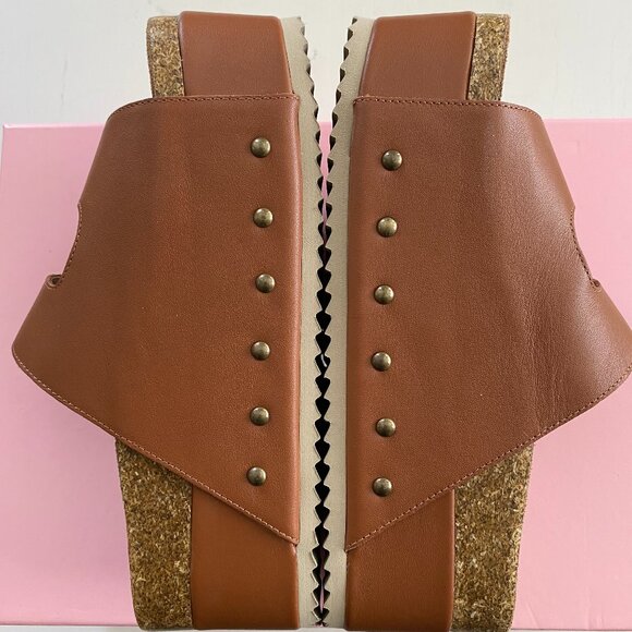 NIB Free People Cooper-2 Leather Platform Slip On Sandal Chestnut Brown EU 37 - Picture 4 of 8